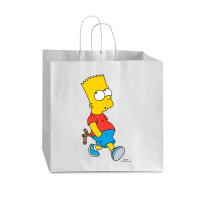 The Simpsons Bart Simpson With Slingshot Premium T Shirt Vogue Paper Bag - 16 X 6 X 12 | Artistshot