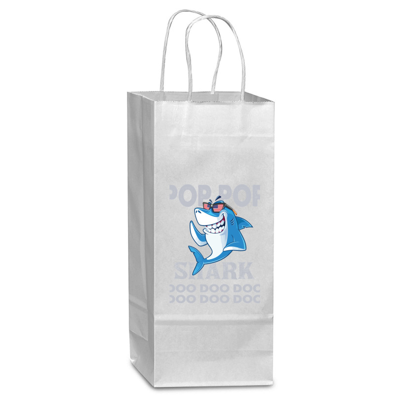 Pop Pop Shark   Pop Pop    Pop Pop Gif   Fahers Day    Pop Pop Birhday Wine Paper Bag - 5 1/2 X 3 1/4 X 13 | Artistshot