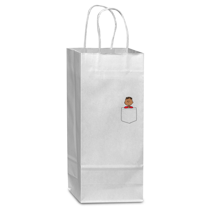 Peanuts Franklin Faux Pocket Wine Paper Bag - 5 1/2 X 3 1/4 X 13 | Artistshot