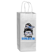 Happy Hanukkah Jewish Messy Christmas Pajama Gift Wine Paper Bag - 5 1/2 X 3 1/4 X 13 | Artistshot