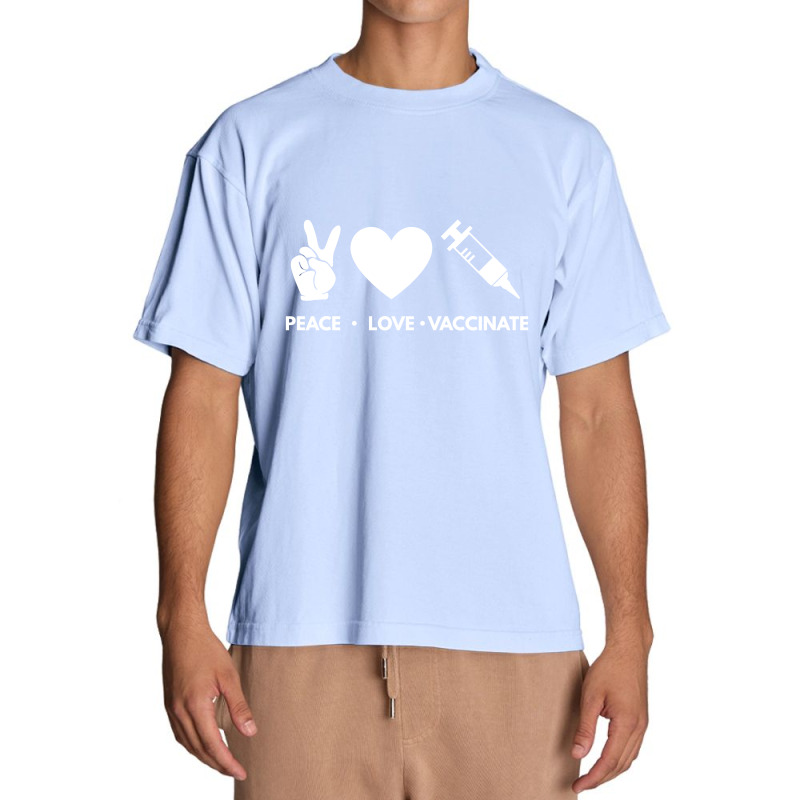 Peace Love Vaccinate Urban Heavy T-shirt | Artistshot