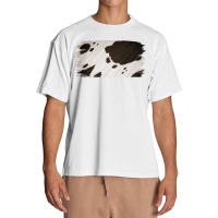 Cowhide Black And White Brush Strokes Background Urban Heavy T-shirt | Artistshot