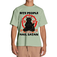 Hail Satan Funny Cat Yoga Urban Heavy T-shirt | Artistshot