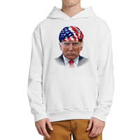 President Donald Trump In Flag Of Usa Head Wrap Shirts Urban Pullover Hoodie | Artistshot