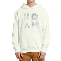 Roam Text Stack Explore Nature Camping Vintage Urban Pullover Hoodie | Artistshot