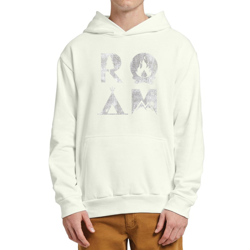 Roam Text Stack Explore Nature Camping Vintage Urban Pullover Hoodie by hoainv | Artistshot