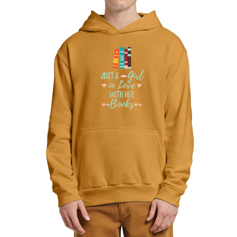 A Girl In Love With Her Books Bookworm Book Lover Urban Pullover Hoodie | Artistshot