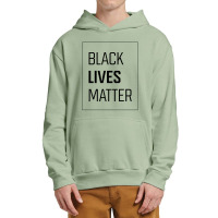 Simple Black Lives Matter In Black And White Letters - Protest Gifts Urban Pullover Hoodie | Artistshot