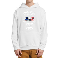 This Girl Runs On America And Pugs Dog American Flag Patriotic 4th Of Urban Pullover Hoodie | Artistshot