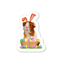 Funny Guinea Pig With Cute Bunny Ears Easter Day Eggs Basket Sticker | Artistshot