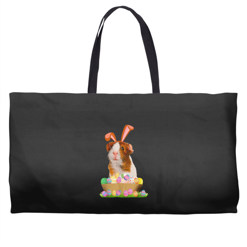 Funny Guinea Pig With Cute Bunny Ears Easter Day Eggs Basket Weekender Totes | Artistshot