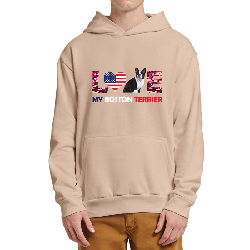 America Flag Love My Boston Terrier Urban Pullover Hoodie by vip.pro123 | Artistshot