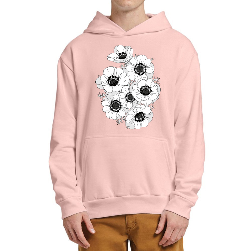 White Anemones Urban Pullover Hoodie by lents | Artistshot