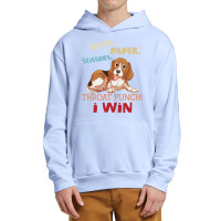 Rock Paper Scissors Throat Punch I Win Dog Retro Vintage Beagle Urban Pullover Hoodie | Artistshot