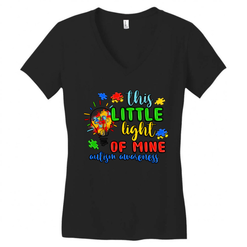 This Little Light Of Mine Autism Awareness Women's V-Neck T-Shirt by JahusDesignShop | Artistshot