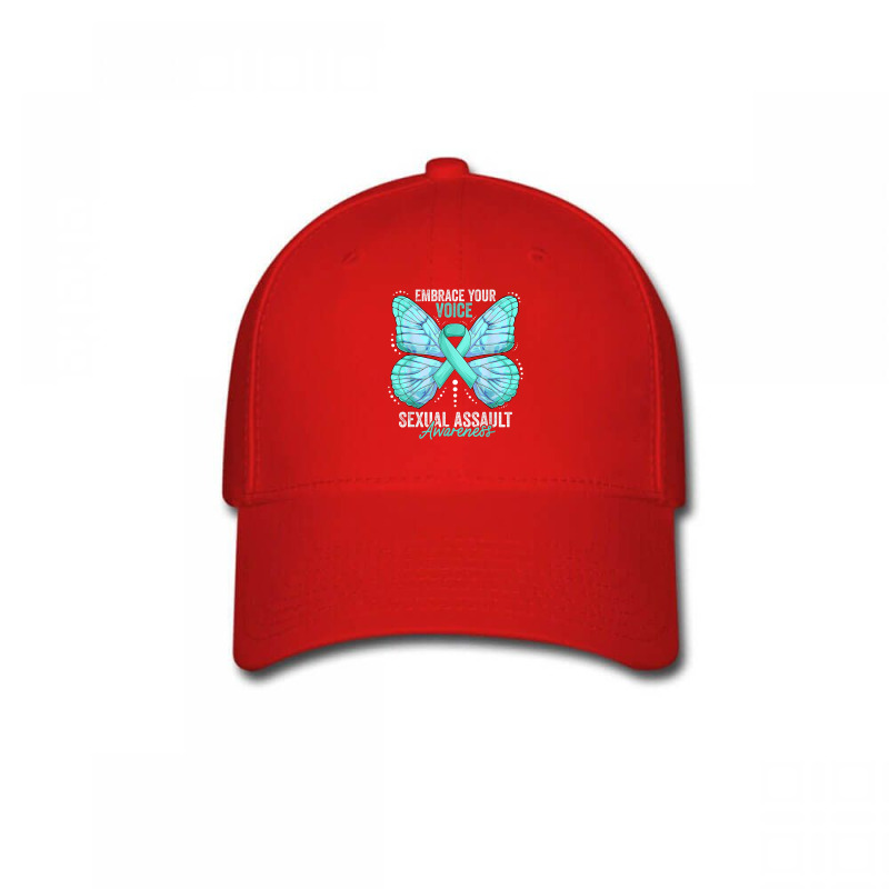 Sexual Assault Awareness Month Butterfly Teal Ribbon Baseball Cap by AntoineDesign | Artistshot