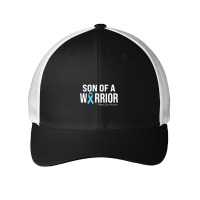 Family Prostate Cancer Awareness Light Blue Son Of A Warrior Mesh Cap | Artistshot