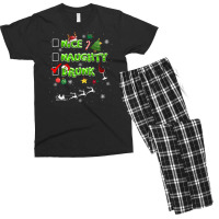 Nice Naughty Drunk Check Funny Christmas Cute Gifts Men's T-shirt Pajama Set | Artistshot