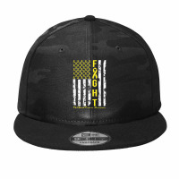 American Flag Gold Ribbon Fight Childhood Cancer Awareness Camo Snapback | Artistshot