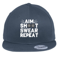 Darts Aim Shoot Swear Repeat Dartboard Funny Dart Player T Shirt Flat Bill Snapback Cap | Artistshot