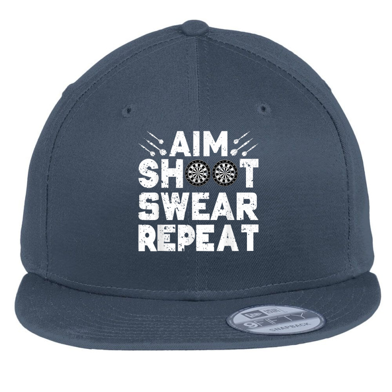 Darts Aim Shoot Swear Repeat Dartboard Funny Dart Player T Shirt Flat Bill Snapback Cap by sugruewxrivestsxe | Artistshot