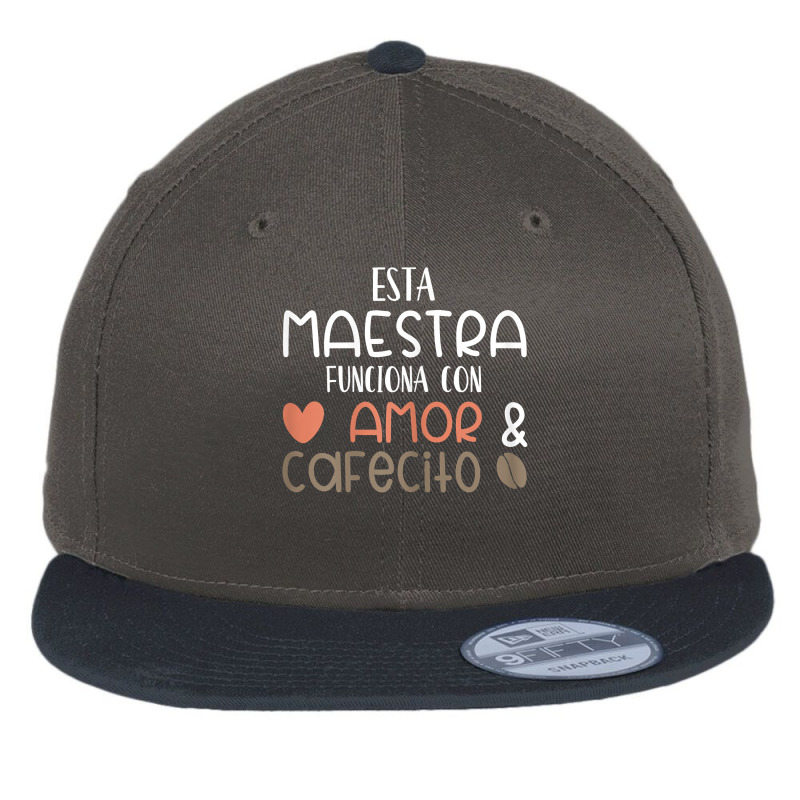 Womens Maestra Amor Cafecito Bilingual Spanish Teacher T Shirt Flat Bill Snapback Cap by crineraullamasqo | Artistshot