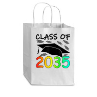 Graduation Class Of 2035 Hand Prints Space Pre-k -12th Grade Cub Paper Bag - 8 X 4 1/2 X 10 1/4 | Artistshot