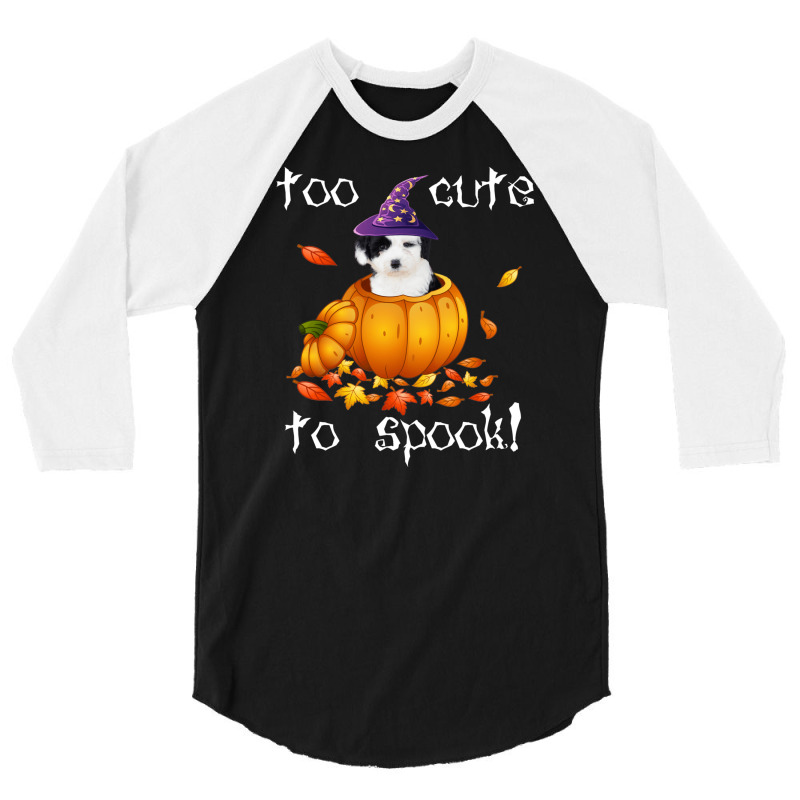 Old English Sheepdog Too Cute To Spook Halloween Dog 3/4 Sleeve Shirt | Artistshot