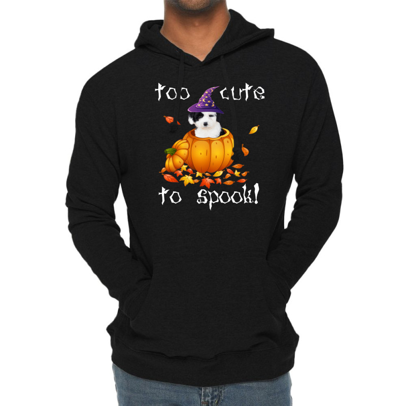 Old English Sheepdog Too Cute To Spook Halloween Dog Lightweight Hoodie | Artistshot