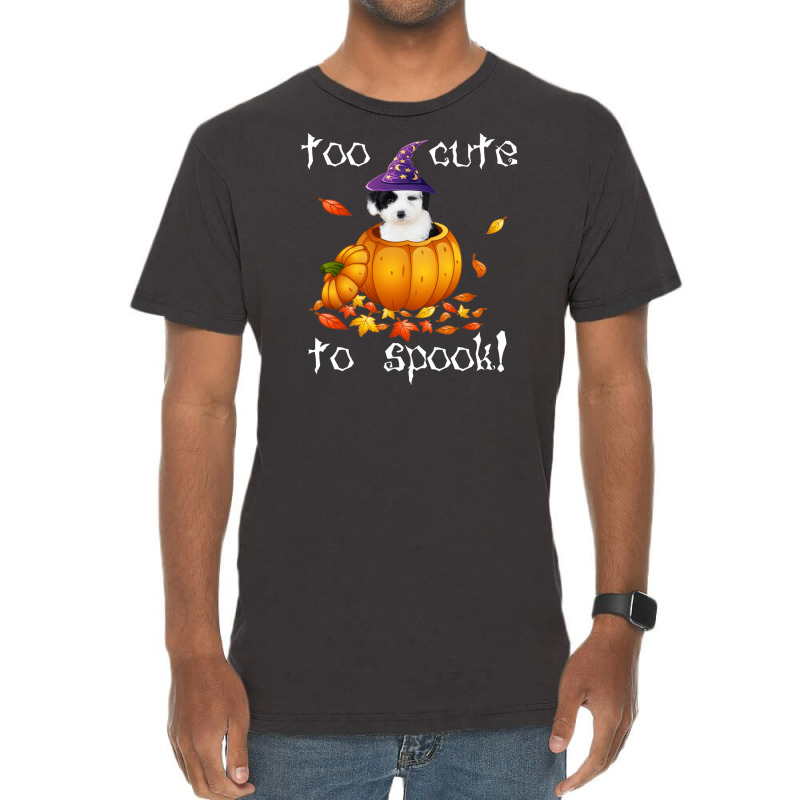 Old English Sheepdog Too Cute To Spook Halloween Dog Vintage T-shirt | Artistshot