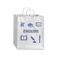 Light Blue English School Subject  Pack Debie Paper Bag - 10 X 5 X 13 | Artistshot