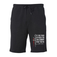 If I've Ever Offended You I'm Sorry American Flag (on Back) Fleece Short | Artistshot