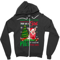 Once Upon A Time There Was Girl Who Loved Pigs Christmas Zipper Hoodie | Artistshot