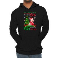 Once Upon A Time There Was Girl Who Loved Pigs Christmas Lightweight Hoodie | Artistshot