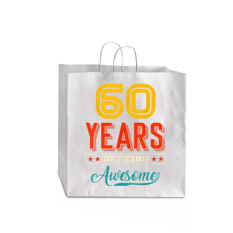 60 Year Of Being Awesome 60th Birthday Bday Family Party Jumbo Paper Bag - 18 X 7 X 18 3/4 | Artistshot