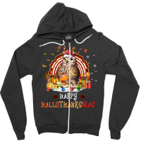 Owl Thankgiving Halloween Christmas Happy Hallothanksmas Zipper Hoodie | Artistshot