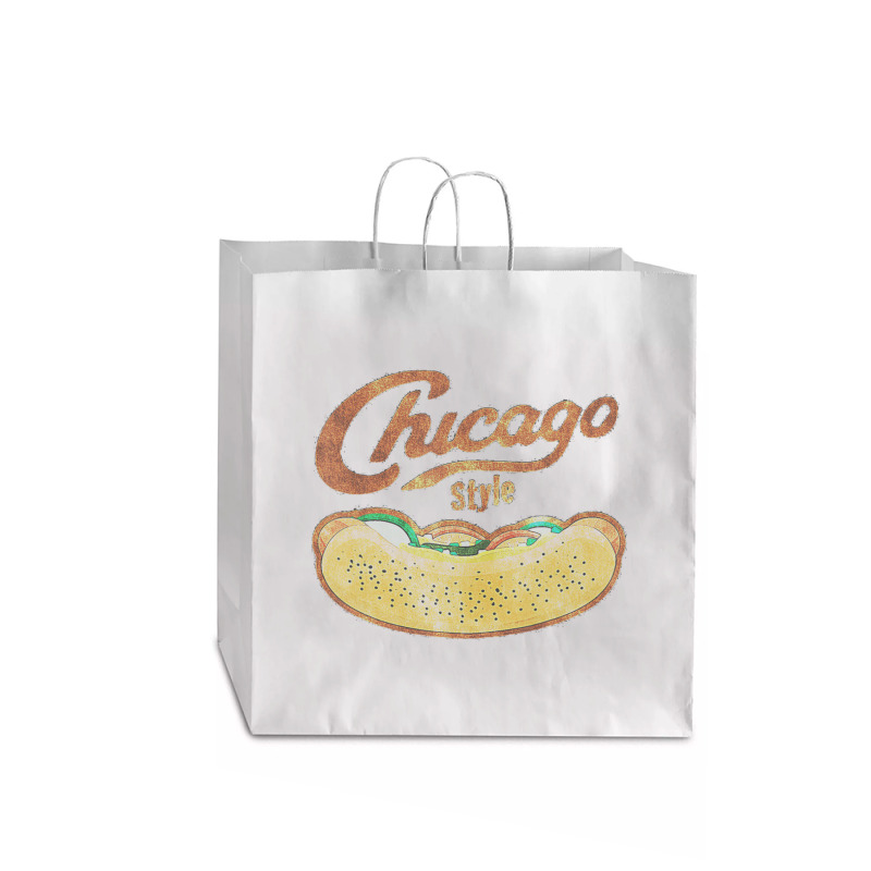 Chicago Style Hot Dog Distressed Jumbo Paper Bag - 18 X 7 X 18 3/4 | Artistshot