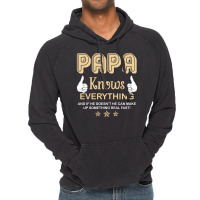 Papa Knows Everything 60th Gift Funny Father's Day Vintage Hoodie | Artistshot