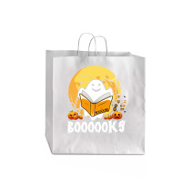 Booooks Ghost Boo Read Books Library Teacher Moon Bookworm Jumbo Paper Bag - 18 X 7 X 18 3/4 | Artistshot