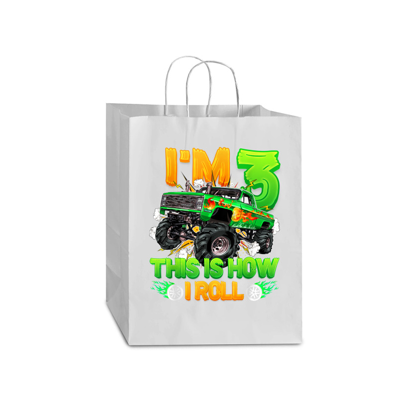 I'm 3 This Is How I Roll Cute Monster Truck 3rd Birthday Boy Mart Paper Bag -13 X 7 X 17 | Artistshot