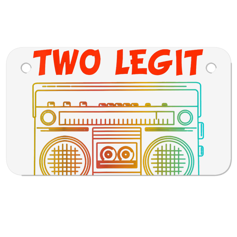 Two Legit To Quit Funny Hip Hop Theme 2nd Birthday Costume Motorcycle License Plate | Artistshot