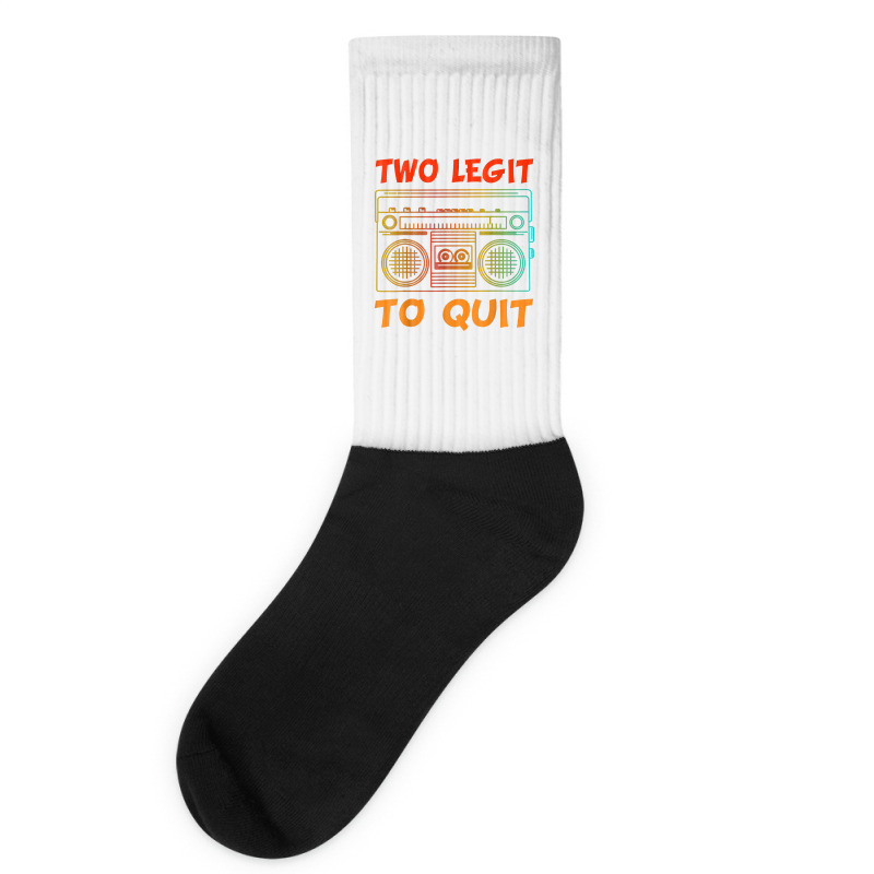 Two Legit To Quit Funny Hip Hop Theme 2nd Birthday Costume Socks | Artistshot