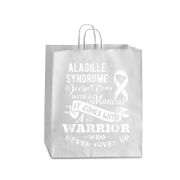 Alagille Syndrome Doesn't Come With A Manual Warrior T Shirt Queen Paper Bag - 16 X 6 X 19 1/4 | Artistshot