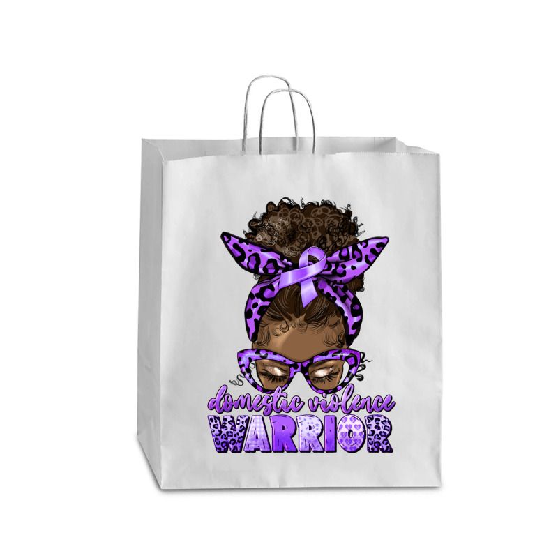 Domestic Violence Warrior Afro Messy Bun Queen Paper Bag - 16 X 6 X 19 1/4 | Artistshot