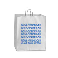 Live With Perfection Blue Pattern Aesthetic Queen Paper Bag - 16 X 6 X 19 1/4 | Artistshot