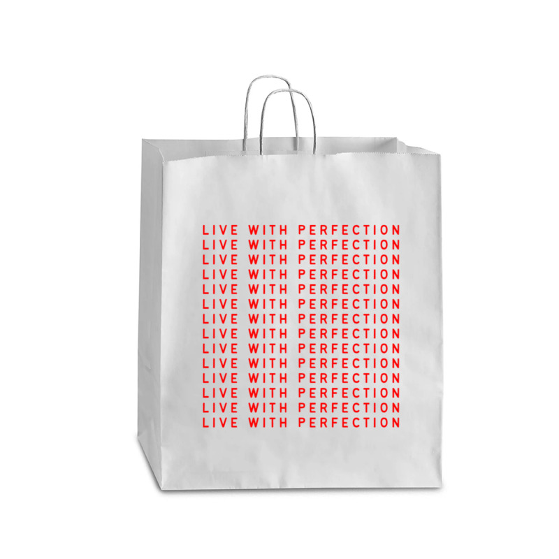 Live With Perfection Red Pattern Aesthetic Queen Paper Bag - 16 X 6 X 19 1/4 | Artistshot