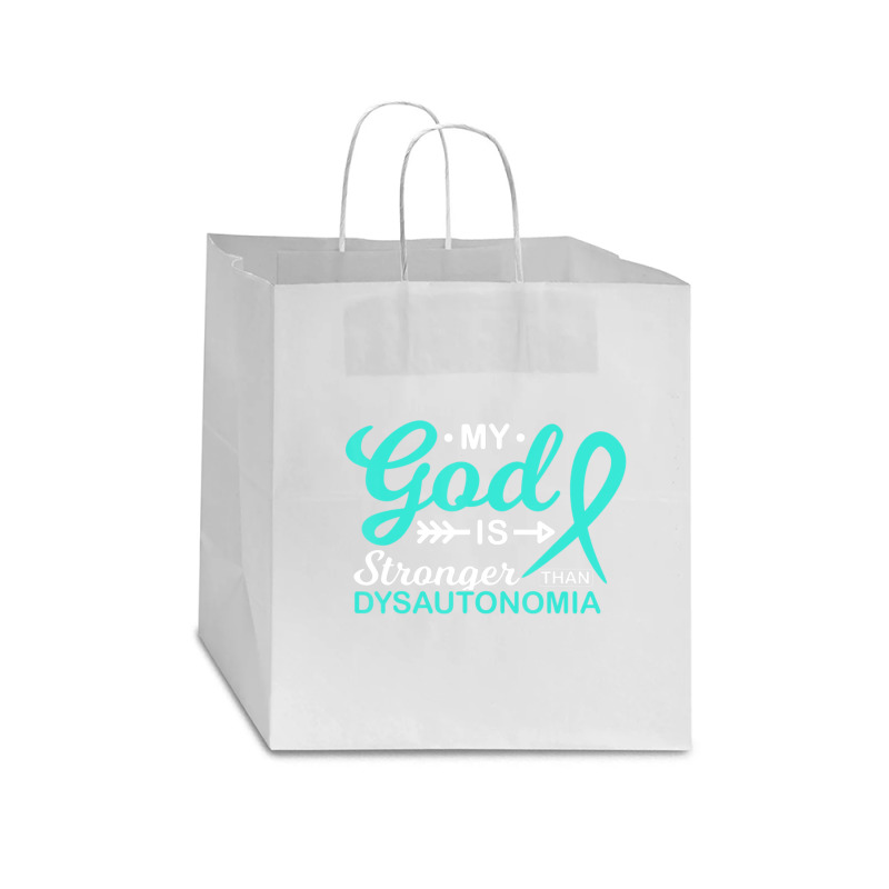 My God Is Stronger Than Dysautonomia Awareness Warrior Star Paper Bag - 13 X 7 X 13 | Artistshot