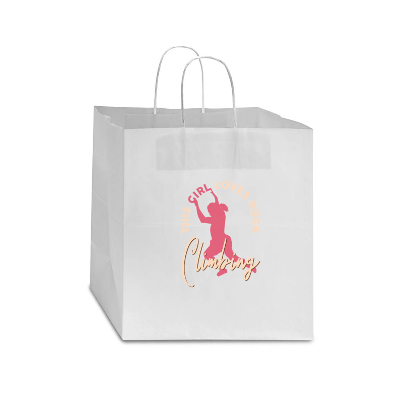 Rock Climber Boulder This Girl Loves Rock Climbing Star Paper Bag - 13 X 7 X 13 | Artistshot