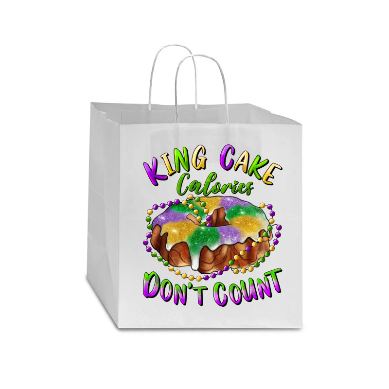 Mardi Gras King Cake Calories Don't Count Star Paper Bag - 13 X 7 X 13 | Artistshot