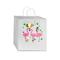 Christmas Flamingo St Patricks Day Star Paper Bag - 13 X 7 X 13 | Artistshot